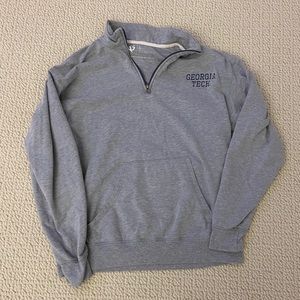Gray Georgia Tech Quarter Zip pullover sweatshirt